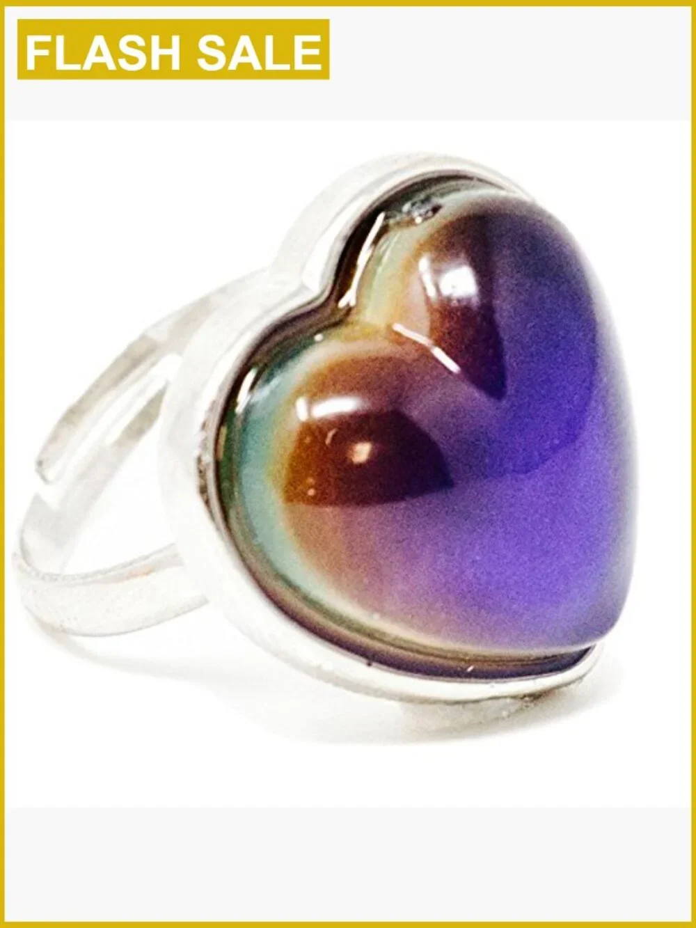 Adjustable Mood Ring with Color Chart - Kids & Adults